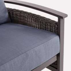 Living Accents Davenport Brown Aluminum Frame Conversation Chair Set Blue 7 Living Accents Davenport Brown Aluminum Frame Conversation Chair Set Blue -Patio Paradise Shop cd280624 677b 49e3 9809 211155d33d09