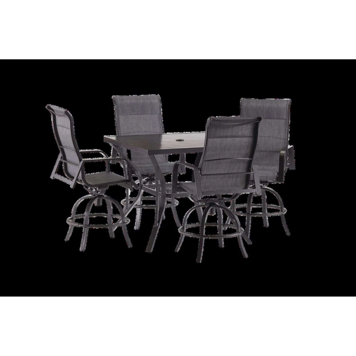 Living Accents Pacifica Black Aluminum Frame Sling Swivel Chair Blue 3 Living Accents Pacifica Black Aluminum Frame Sling Swivel Chair Blue - Image 3