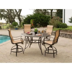 Hanover Manor 5 Pc Brown Aluminum High Dining Set -Patio Paradise Shop d163d6c3 dba0 4bff 8986 58a4f53acd8f