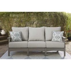 Signature Design By Ashley Visola Gray HDPE Frame Conversation Sofa Gray -Patio Paradise Shop d3347676 ebcb 4f83 ba44 73dc8823ebd3