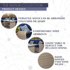 Mod Amelia Steel Frame Sectional Navy Blue -Patio Paradise Shop d4681e21 76c4 4cf7 81ba 6eaf0b47cc63