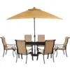 Cambridge Hammond 9 Pc Brown Aluminum Classic Dining Set With Umbrella