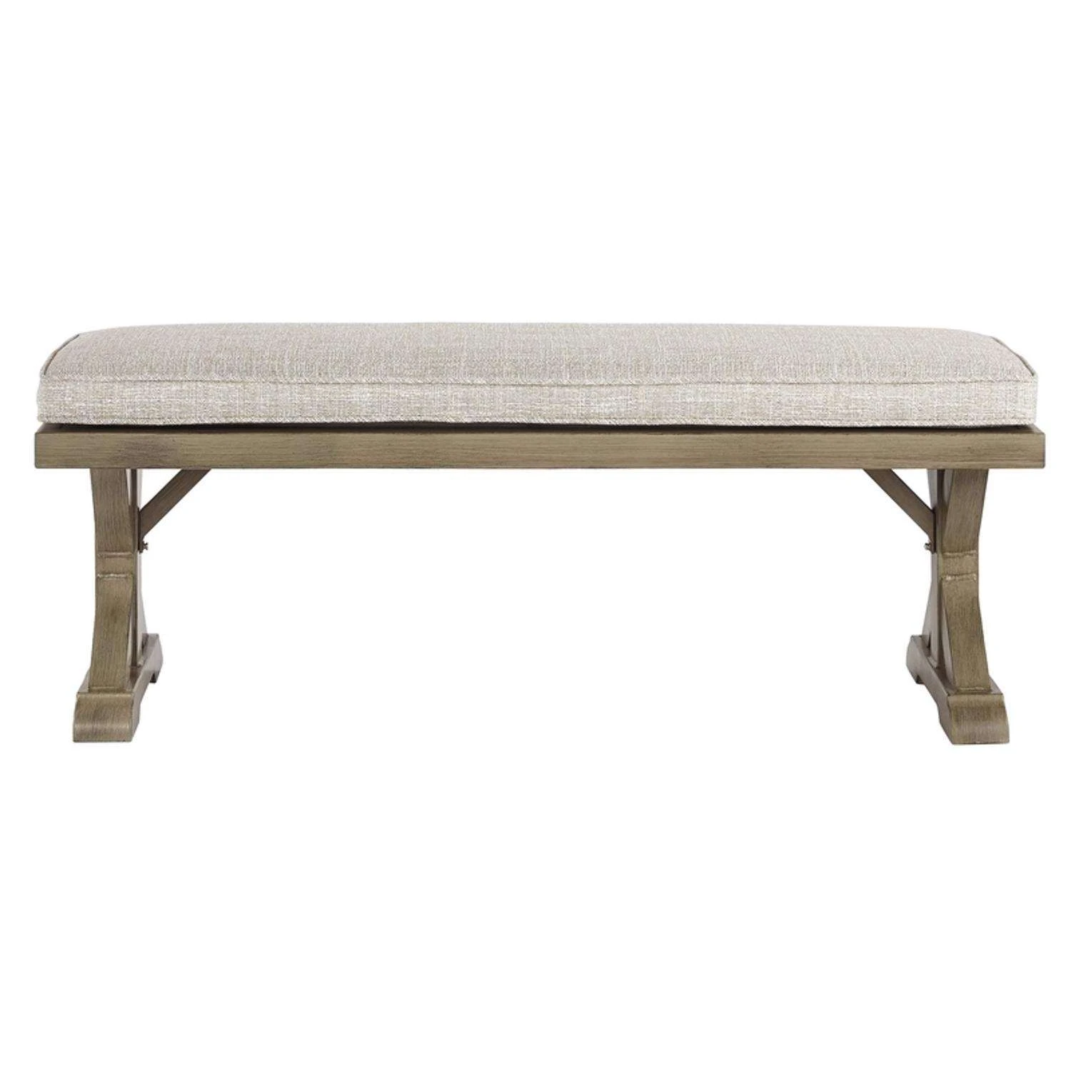Signature Design By Ashley Beachcroft Brown Aluminum Frame Dining Bench Beige 1 Signature Design By Ashley Beachcroft Brown Aluminum Frame Dining Bench Beige