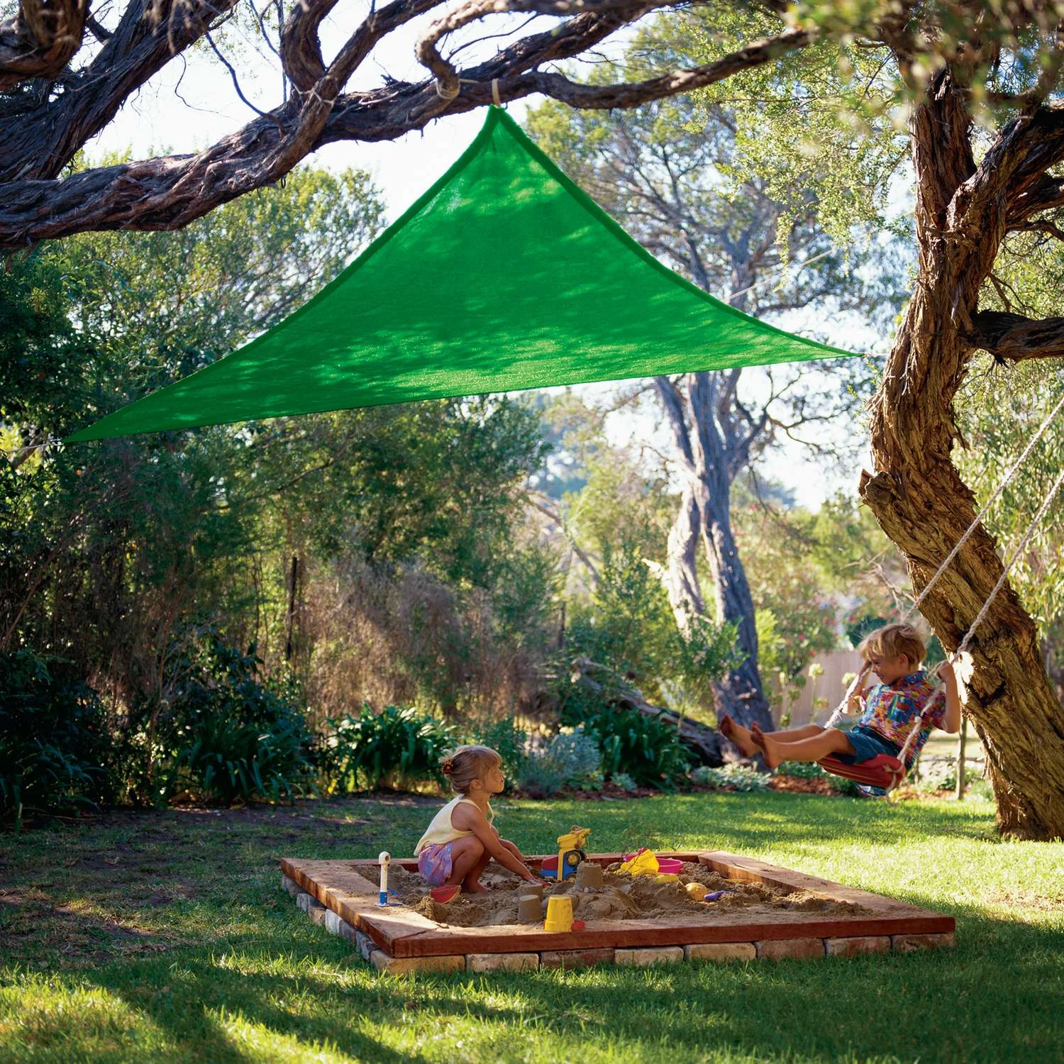 Coolaroo Polyethylene Shade Sail Triangle Shade Sail Canopy 9.9 Ft. H X 9.9 Ft. W X 9.9 Ft. L 1 Coolaroo Polyethylene Shade Sail Triangle Shade Sail Canopy 9.9 Ft. H X 9.9 Ft. W X 9.9 Ft. L