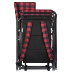 Picnic Time Oniva Black/Red Checkered Director's Folding Chair -Patio Paradise Shop d63eb9e7 fe8c 4413 9218 596b886f28a3