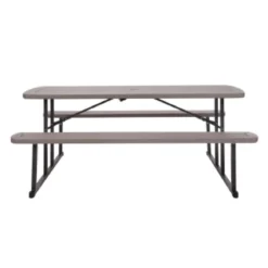 Cosco Plastic Brown 72 In. Rectangle Foldable Picnic Table -Patio Paradise Shop d85a5ad3 19ff 4a32 9b14 3724bec7de5e