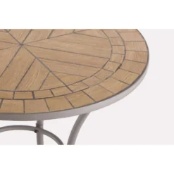 Living Accents Brown Round Stainless Steel Mosaic Bistro Table -Patio Paradise Shop d984c717 75cf 4821 b27e 9637a2b35292