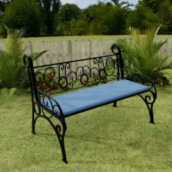 Jordan Manufacturing Blue Knife Edge Polyester Bench Cushion 3.5 In. H X 18 In. W X 48 In. L