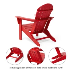 Glitzhome Red HDPE Frame Adirondack Chair -Patio Paradise Shop dd77e1a4 18fa 4da2 8c07 23932b8d414a