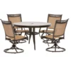 Hanover Fontana 5 Pc Brown Aluminum Classic Dining Set