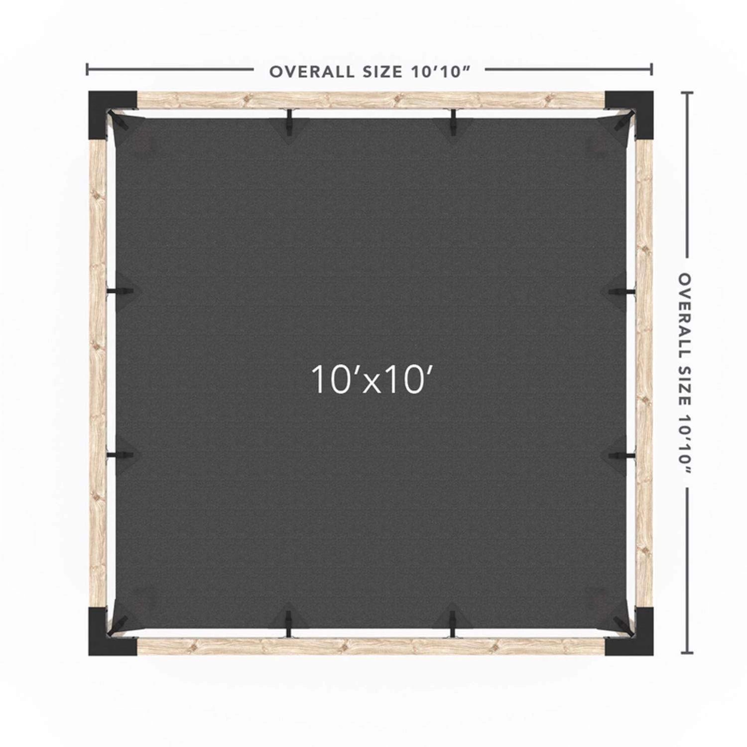 Toja Grid Polyethylene Shade Cloth 10 Ft. H X 10 Ft. W 2 Toja Grid Polyethylene Shade Cloth 10 Ft. H X 10 Ft. W - Image 2