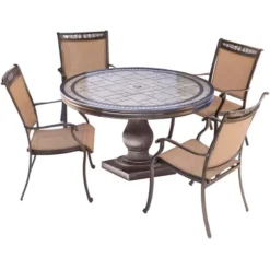 Hanover Fontana 5 Pc Bronze Aluminum Dining Set