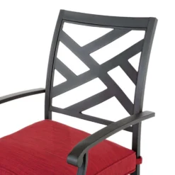 Living Accents New Castle 5 Pc Black Steel Dining Set Red -Patio Paradise Shop e119d65c 5ee0 4551 8c56 98b5d9f3e0fc