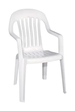 Adams® Adams White Polypropylene Frame High-Back Chair
