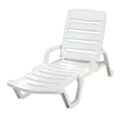 Adams® Adams White Polypropylene Frame Chaise Lounge