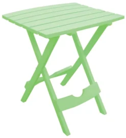 Adams® Adams Quik-Fold Summer Green Rectangular Resin Folding Side Table