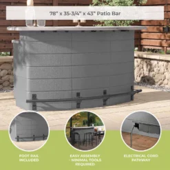 Suncast Backyard Oasis 1 Pc Gray Resin Bar Table -Patio Paradise Shop e33c2c8f 5942 46e7 83ec 77830d97dc2f