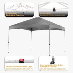 Crown Shades One Touch Polyester Canopy 10 Ft. H X 12 Ft. W X 12 Ft. L -Patio Paradise Shop e41fa236 93ce 4dff b10e fdd6b19723d3