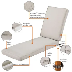 Classic Accessories Montlake Heather Gray Polyester Chaise Cushion 3 In. H X 21 In. W X 72 In. L -Patio Paradise Shop e6385c3a 2569 471e b63c 5f2660780296