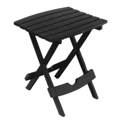 Adams® Adams Quik-Fold Black Rectangular Resin Folding Side Table