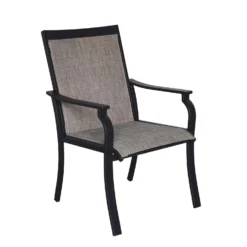 Living Accents Clark 7 Pc Black Steel Casual Dining Set Beige -Patio Paradise Shop e71c72f7 f961 4bc7 88aa 32781fce1734