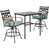 Hanover Montclair 3 Pc Java Steel Swivel Rocker Dining Set Ocean Blue