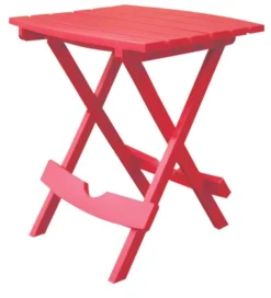 Adams® Adams Quik-Fold Cherry Red Rectangular Resin Folding Side Table