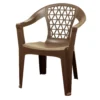 Adams® Adams Penza Earth Brown Polypropylene Frame Stackable Chair