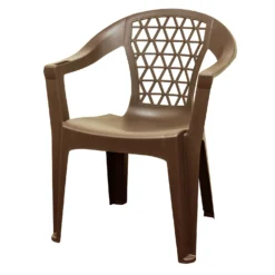 Adams® Adams Penza Earth Brown Polypropylene Frame Stackable Chair