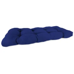 Jordan Manufacturing Blue Knife Edge Polyester Wicker Settee Cushion 4 In. H X 18 In. W X 44 In. L