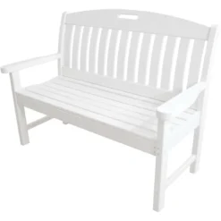 Hanover White Wood Avalon Porch Bench 37.5 In. H X 48 In. L X 51.75 In. D