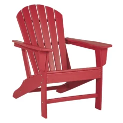 Signature Design By Ashley Sundown Treasure Red HDPE Frame Adirondack Armchair -Patio Paradise Shop ee143501 37e8 4786 91ab 42ae486b3918