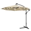 Sun-Ray 10 Ft. Tiltable Taupe Solar Market Offset Umbrella