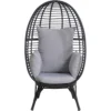 Mod Poppy Black Steel Frame Egg Chair Gray