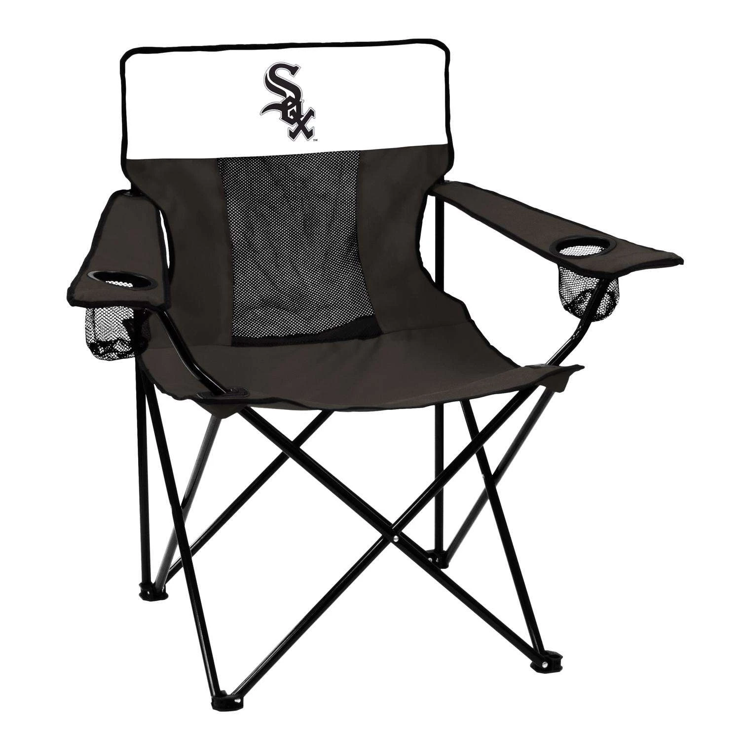Logo Brands Elite Black Chicago White Sox Director's Folding Chair 1 Logo Brands Elite Black Chicago White Sox Director's Folding Chair