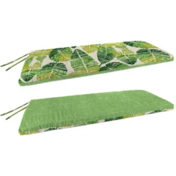 Jordan Manufacturing Green/White Knife Edge Polyester Reversible Bench Cushion 3.5 In. H X 18 In. W