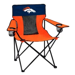 Logo Brands Orange Denver Broncos Folding Quad Chair