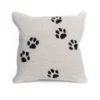Liora Manne Frontporch White Paw Prints Polyester Throw Pillow 18 In. H X 2 In. W X 18 In. L
