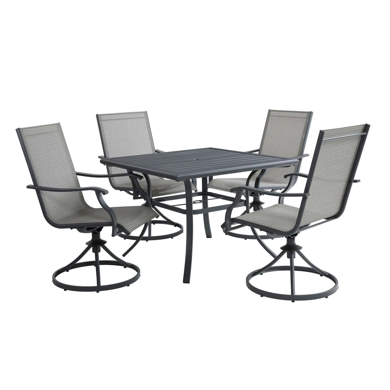 Living Accents Eastport 5 Pc Gray Steel Dining Set Teal 4 Living Accents Eastport 5 Pc Gray Steel Dining Set Teal - Image 4