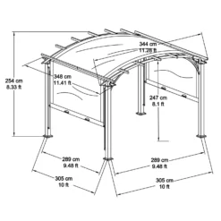 Living Accents Fabric Arched Pergola 8.33 Ft. H X 10 Ft. W X 10 Ft. L -Patio Paradise Shop f4f91f8f b710 4af9 850d 25de3a58442f 1
