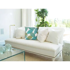 Liora Manne Visions I Aqua Mystic Leaf Polyester Throw Pillow 20 In. H X 2 In. W X 20 In. L -Patio Paradise Shop f54e5ce7 9057 4d6e b090 9ac91173833e