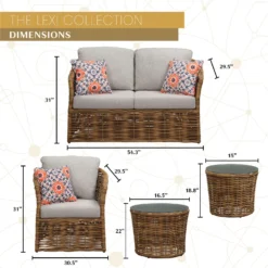 Mod Lexi 5 Pc Brown Conversation Set Gray -Patio Paradise Shop f5f30654 6b29 47cc aba1 7e7cd641a3e1