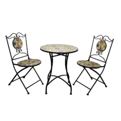 Alpine 3 Pc Black Metal Bistro Set