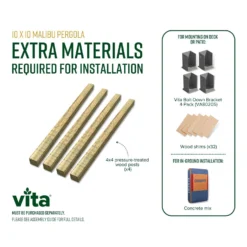 Vita Malibu Pergola 9 Ft. H X 10 Ft. W X 10 Ft. L -Patio Paradise Shop f68ecd05 9157 449f 9fdb 868c3dd3d31e