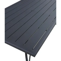 Living Accents Roscoe Black Rectangular Steel Slat Top Dining Table -Patio Paradise Shop f6f98cfd 5166 443f 97b8 aabfa1bc64b4