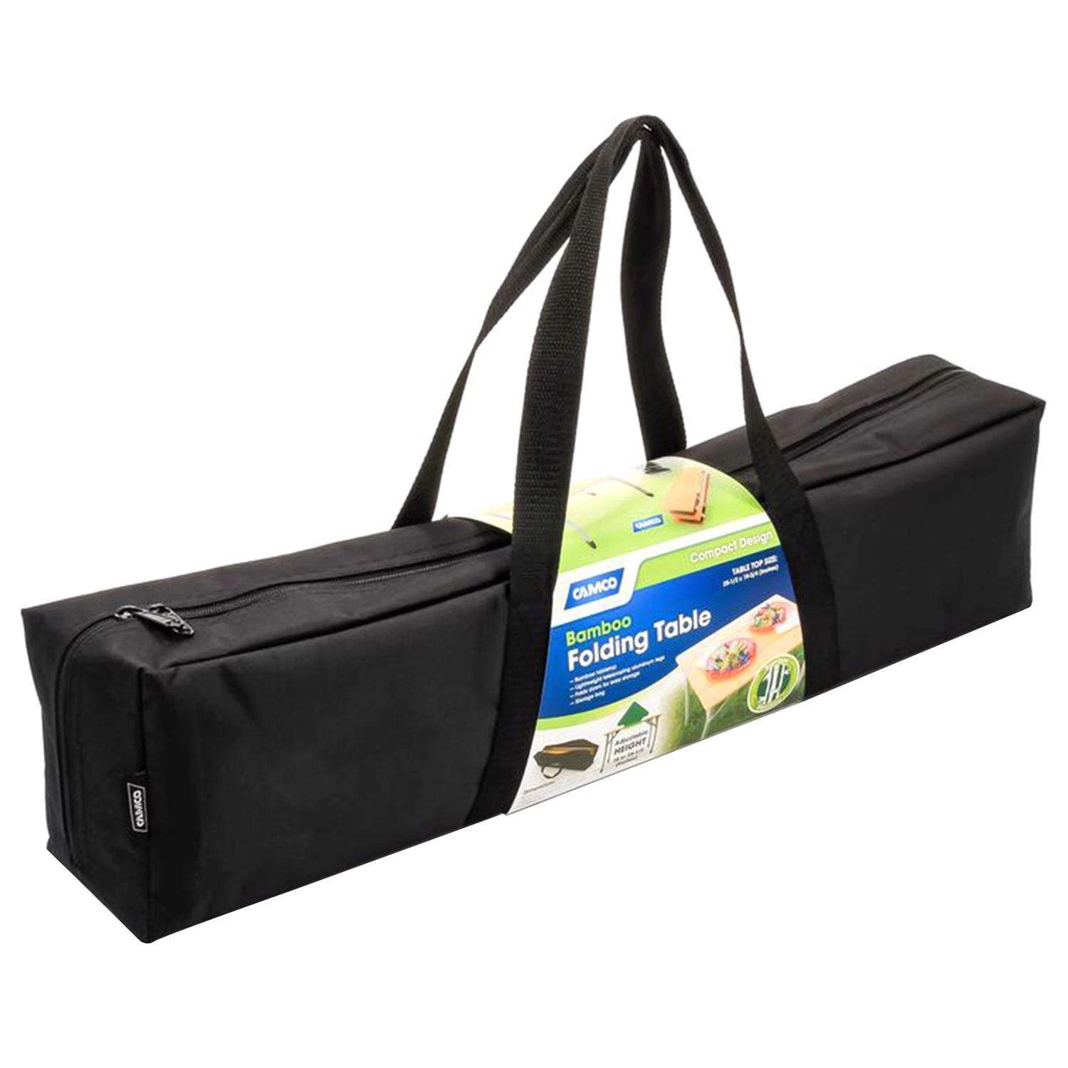 Camco Brown Rectangular Bamboo Folding Table 1 Camco Brown Rectangular Bamboo Folding Table