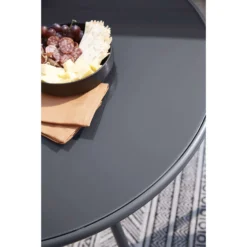 Signature Design By Ashley Palm Bliss Gray Round Glass/Steel Dining Table -Patio Paradise Shop f9607729 bc44 43ed 9bcd f78751a700e9