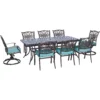 Cambridge Seasons 9 Pc Bronze Aluminum Dining Set Blue
