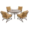 Hanover Summer Nights 5 Pc Brown Steel Traditional Dining Set Brown