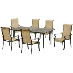 Hanover Brigantine 7 Pc Espresso Bean Aluminum Patio Set